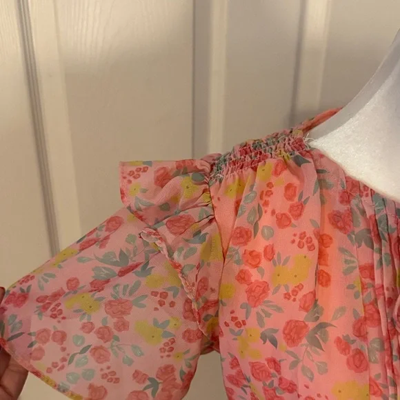 Pink Floral Ruffle Dress - Picture 4 of 9